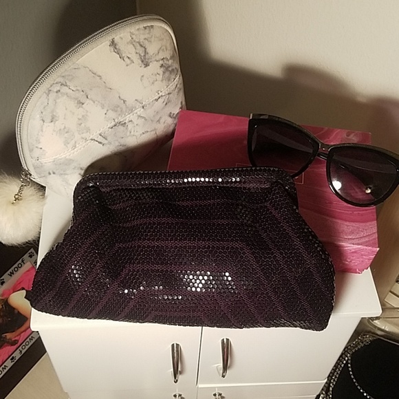 Vintage Purple and Black Sparkly Clutch - Picture 2 of 8